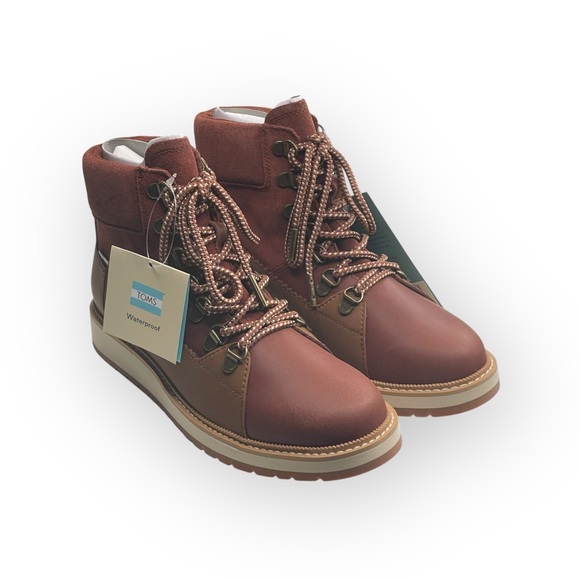 new Toms ☀︎︎ Mesa Waterproof Leather Bootie ☀︎︎ Hiking Boot ☀︎︎ Penny Brown ☀︎ - Picture 9 of 16